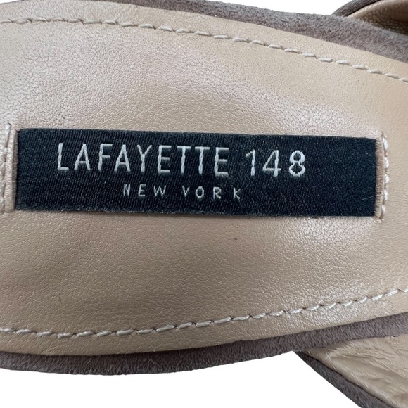 Lafayette 148 New York Brown Suede Strappy Block Heel Sandals Size 9 Women’s - Picture 2 of 9